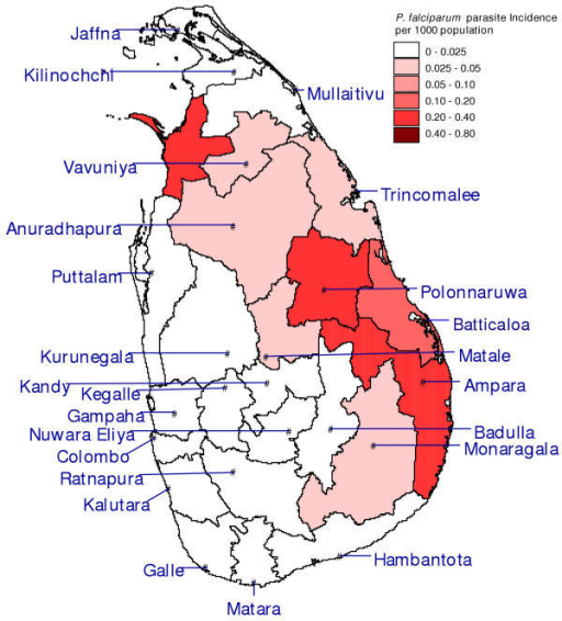 Parasite incidence of Plasmodium falciparum. Map of the | Open-i