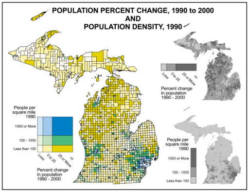 Michigan Population Density Map