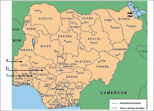 Map of Nigeria showing the states of the Federation. Da | Open-i