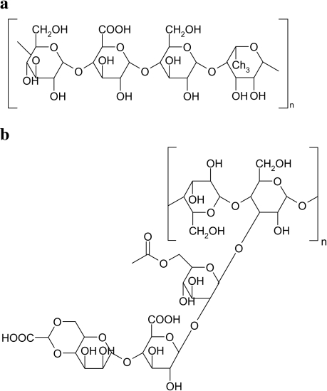 Chemical structure of anionic gums: a gellan gum, b xan | Open-i