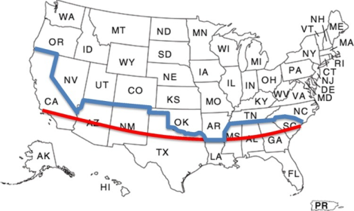 37th Parallel Map Of Usa - Map