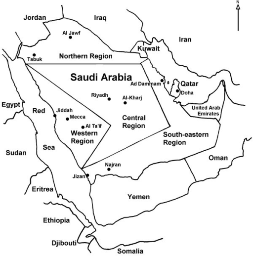 Map Of Saudi Arabian Peninsula