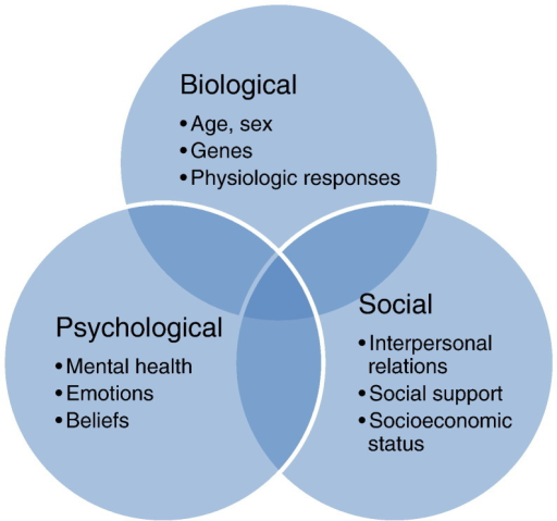 Biopsychosocial theory relates how various factors may interrelate to ...