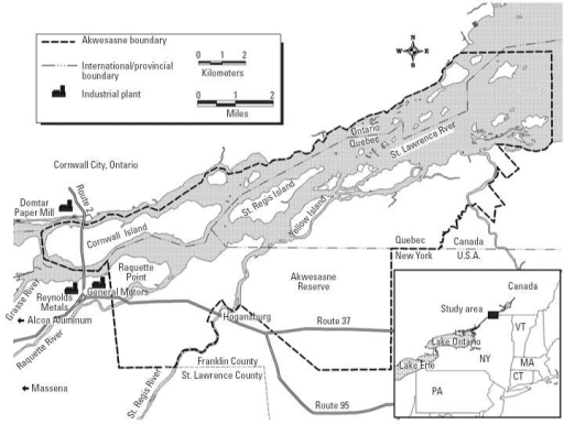 Map of the Mohawk Nation at Akwesasne. | Open-i