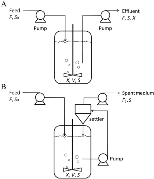 Schematic diagram of the continuous (A) and perfusion ...