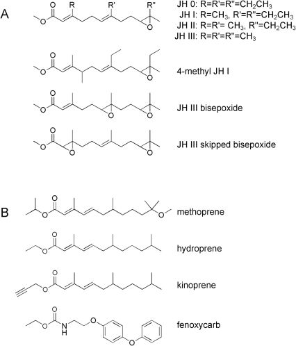 Chemical structures of juvenile hormone (JH) and JH ana | Open-i