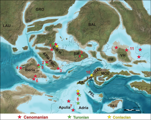 Paleogeographic distribution of the early Late Cretaceo | Open-i