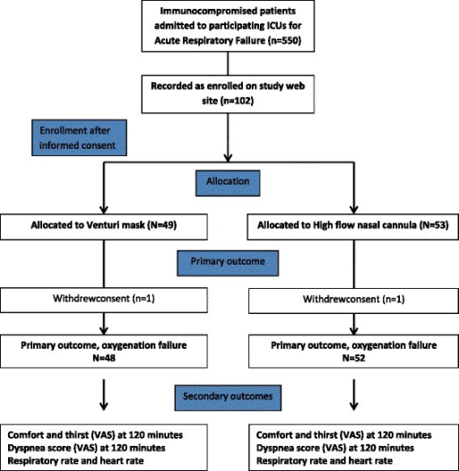 Patient flowchart. HFNO high-flow nasal oxygen, ICU int | Open-i