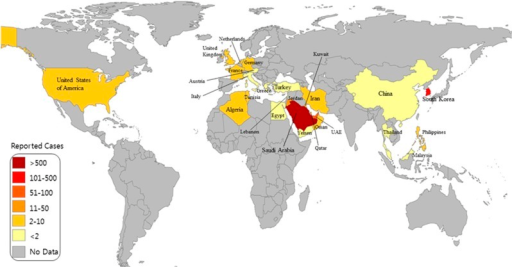 Global distribution map of Middle East respiratory synd | Open-i