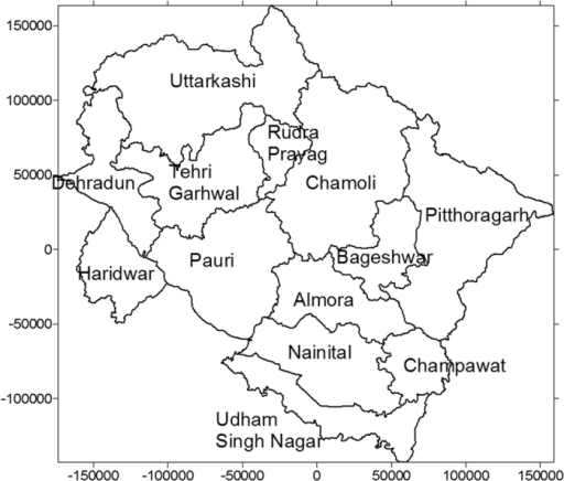 Uttarakhand Map Illustrations & Vectors