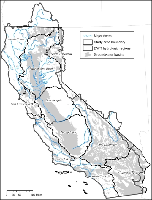 Map of study area.Map of study area including the Calif | Open-i