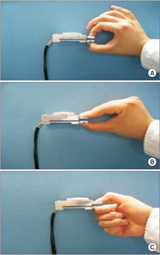 Measurement of pinch strength. (A) Tip pinch, (B) palma | Open-i