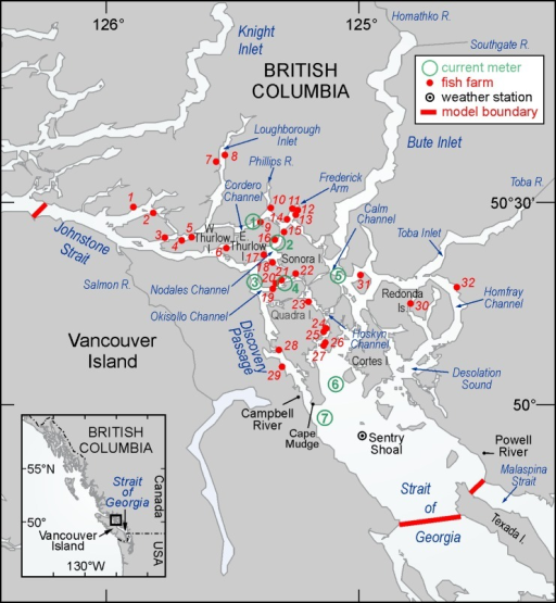 Map of the Discovery Islands region showing place names | Open-i