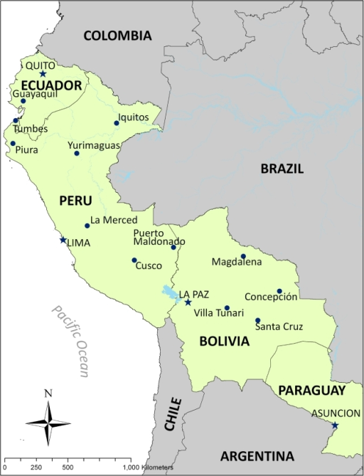 Mapa De Bolivia Y Peru